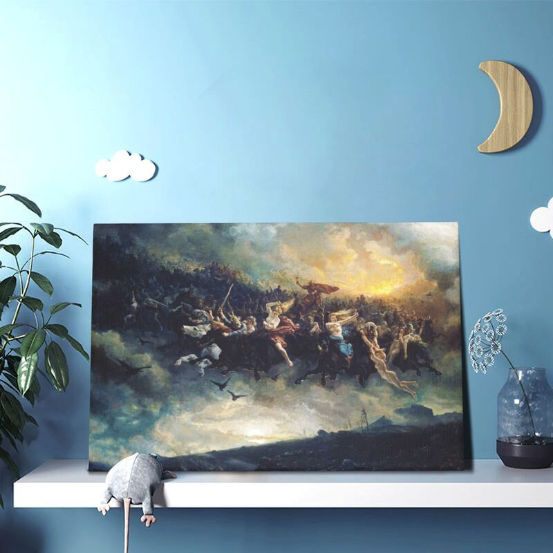 🌌 "The Majestic 'Odin's Wild Hunt' Canvas Art Print" 🌌