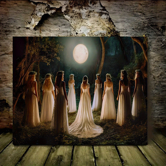 Wiccan Goddesses & Moon Calling - Enchanting Forest Wall Art ✨🌙