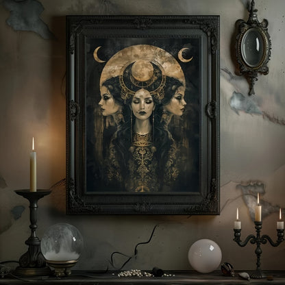 Pagan Moon Goddess Witchcraft Poster 🌙✨ 30.48x40.64 cm