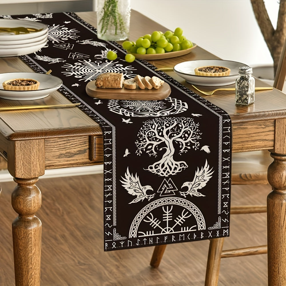 Familx's Mystical Tree of Life & Raven Table Runner 🖤🪶