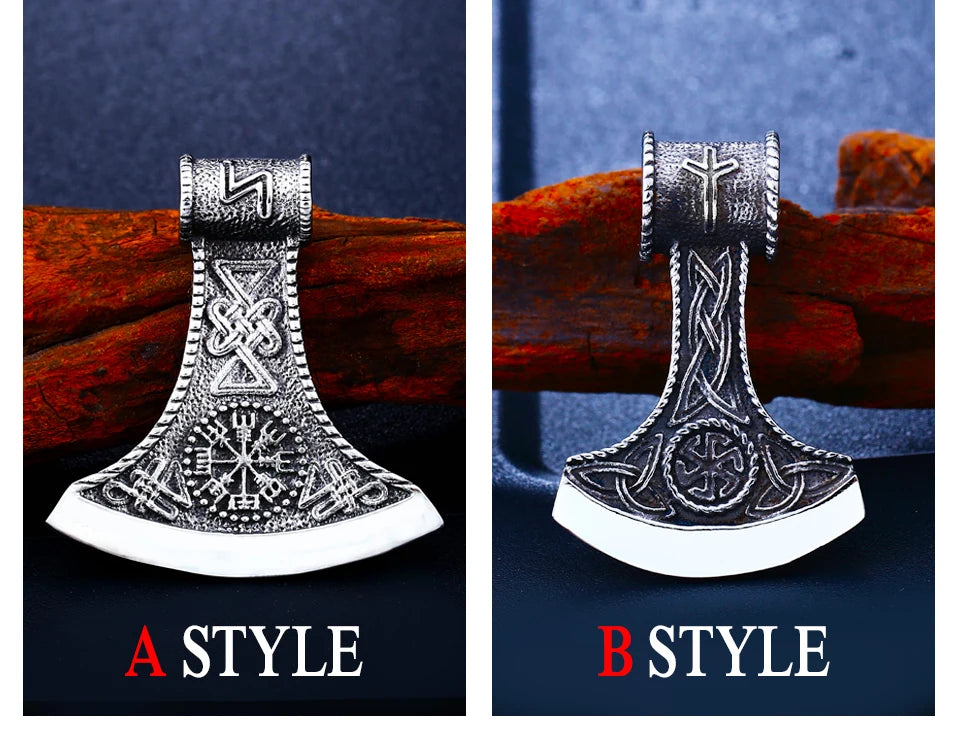 Viking Stainless steel thor's axe head necklace