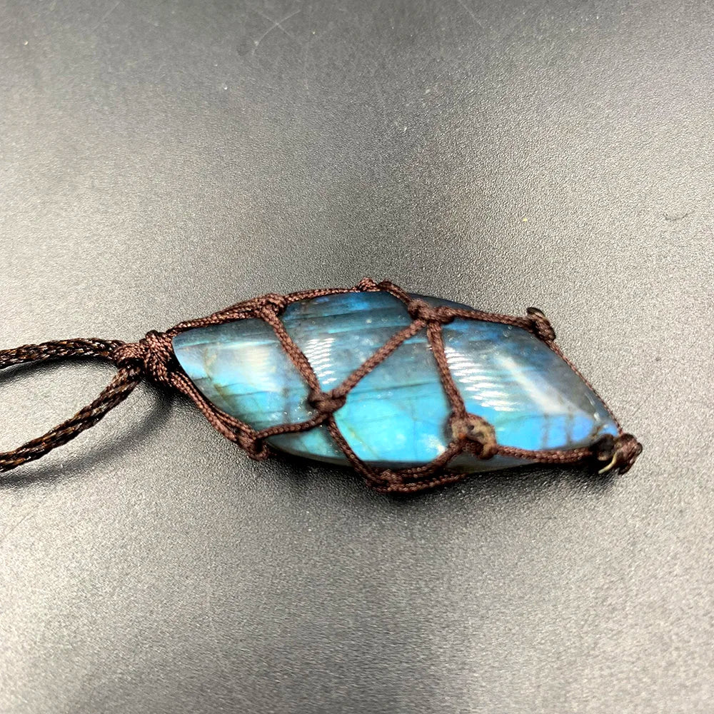 Natural Crystal Labradorite Stone Necklace