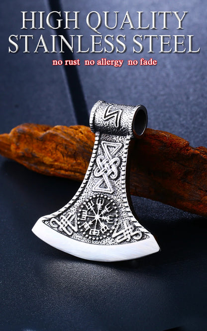 Viking Stainless steel thor's axe head necklace