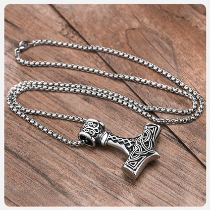 Vnox Vintage Men Norse Viking Necklaces, Thors Mjolnir