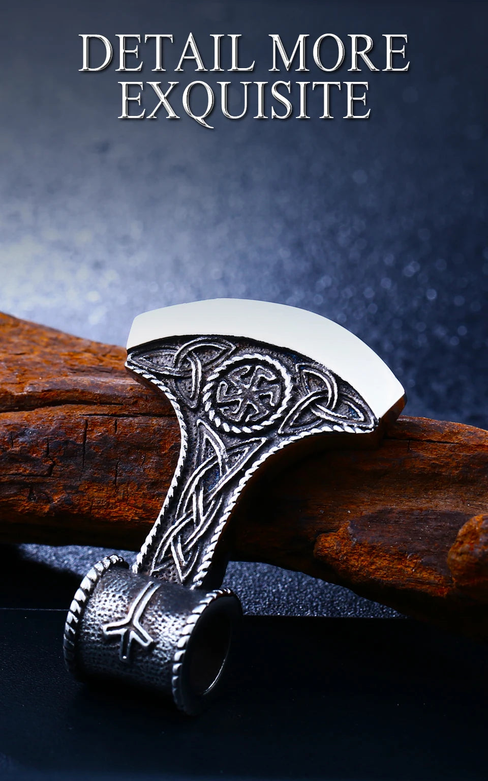 Viking Stainless steel thor's axe head necklace