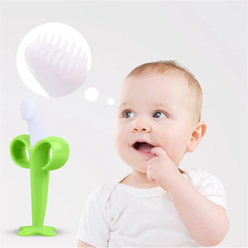 Banani Baby™:  Baby Teether & Training Toothbrush 🍌✨ BPA free