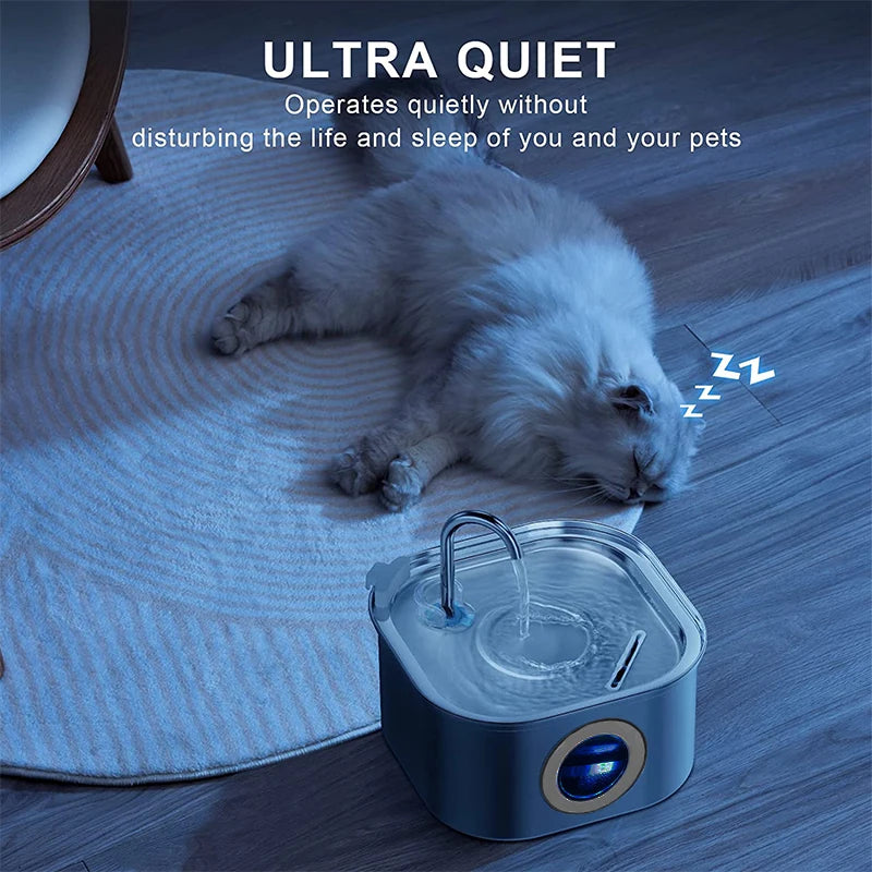 Familx AquaVista™ Transparent Cat / Dog  Water Dispenser