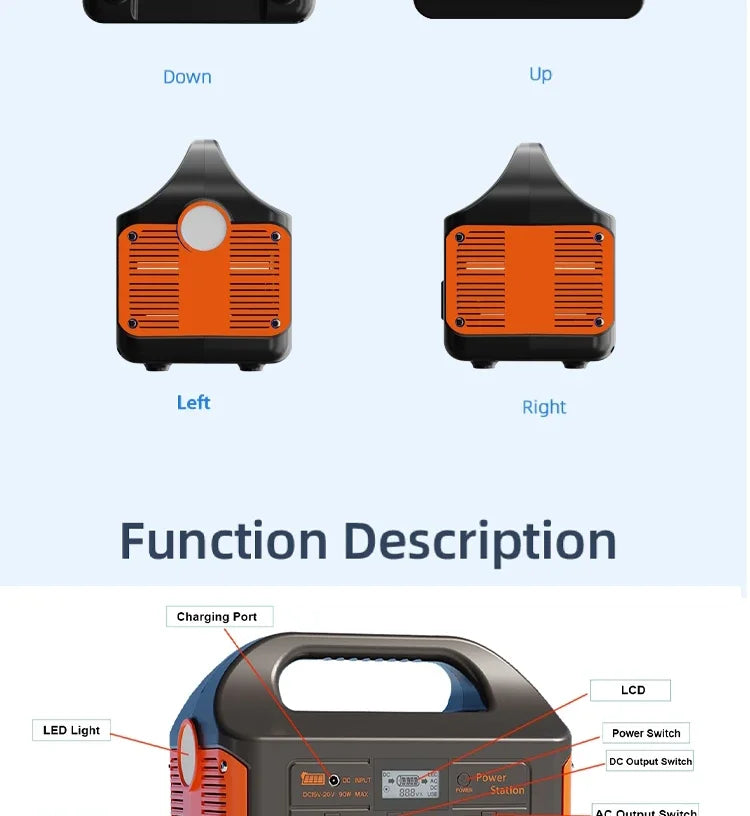 Familx FjordPower 500W Solar Power Generator 110V 220V