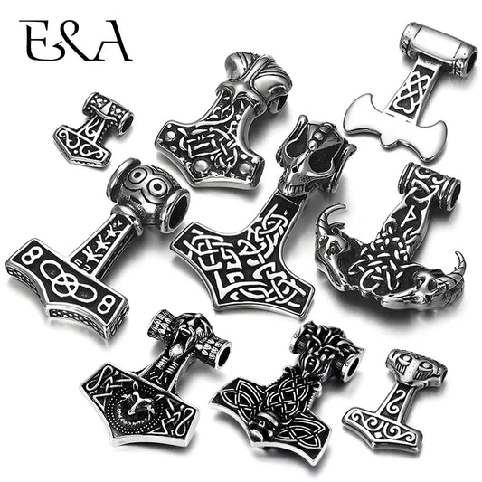 Viking Heritage Stainless Steel Earrings & Thor Hammer Pendant by Familx ⚔️✨