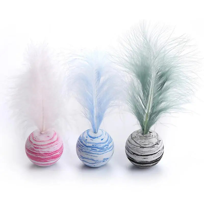 Familx Nordic Bounce Cat Toy Feather Foam Ball