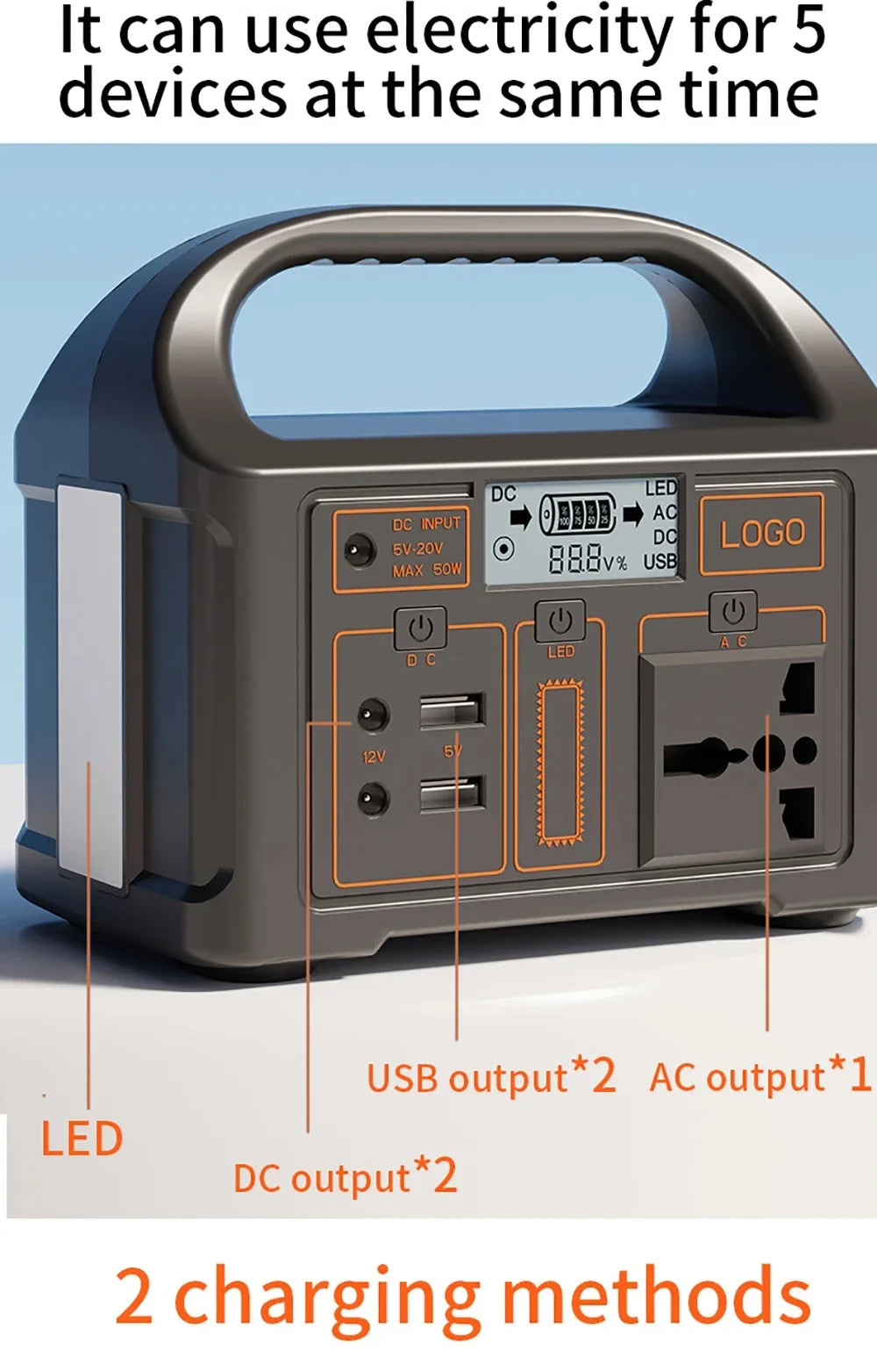 Familx FjordPower 500W Solar Power Generator 110V 220V