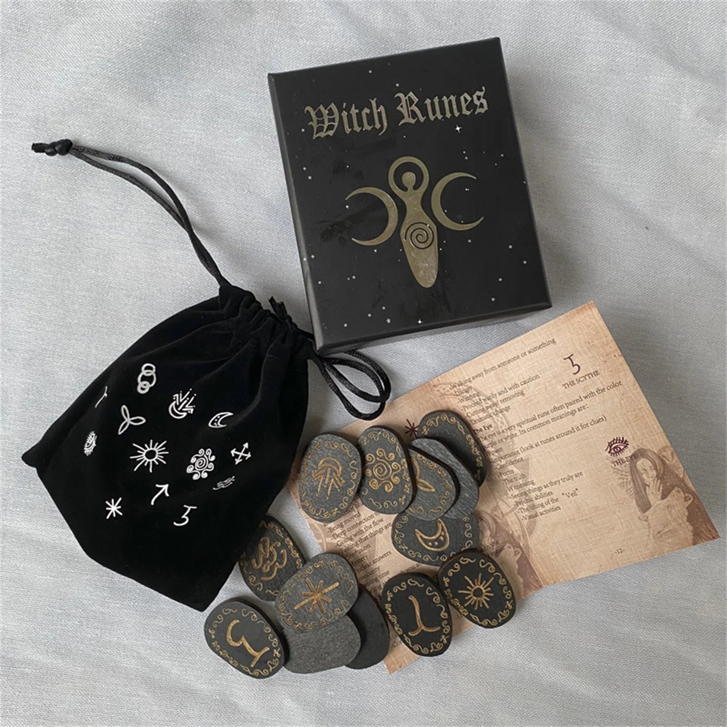 Rune Stones Set With Engraved Symbols