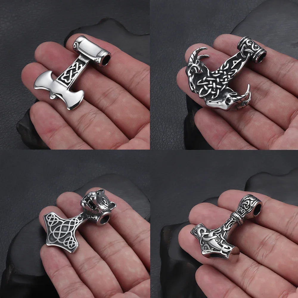 Viking Heritage Stainless Steel Earrings & Thor Hammer Pendant by Familx ⚔️✨