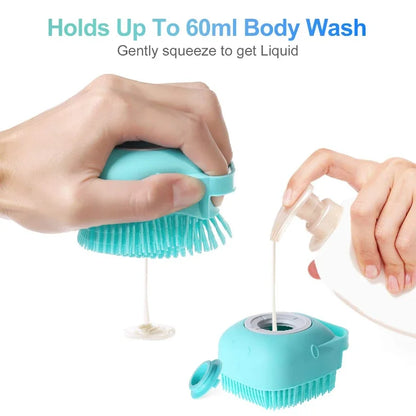 Pet Massage Grooming Brush & Shampoo Solution