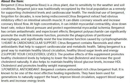 Citrus Bergamotpulver 50:1 50-1000g