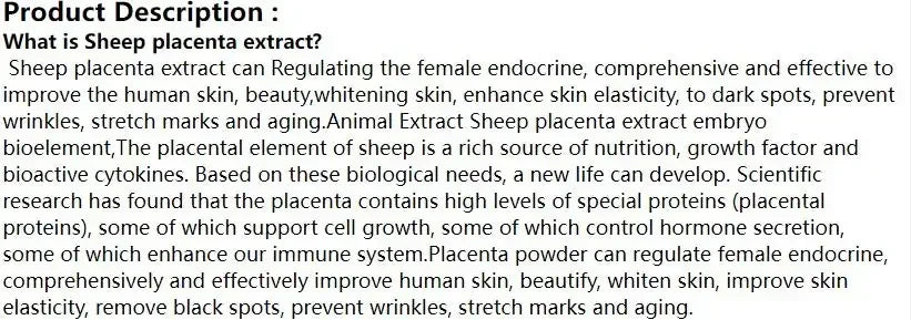 Sheep Placenta Extract 50:1 Powder