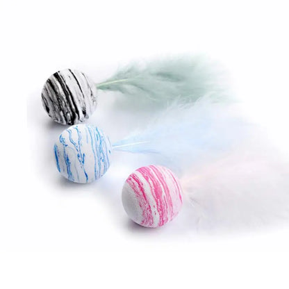 Familx Nordic Bounce Cat Toy Feather Foam Ball