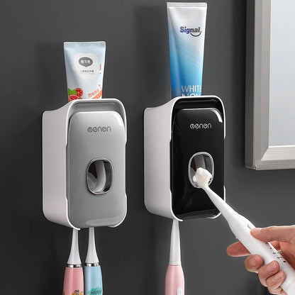 ✨ Familx Skogluft™ Automatic Toothpaste Dispenser & Brush Holder" ✨