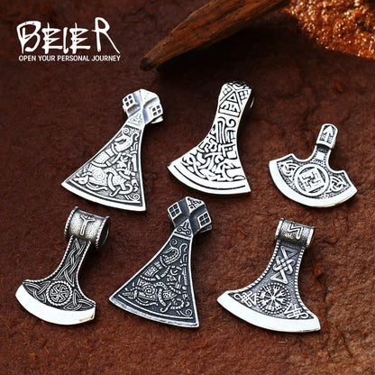 Viking Stainless steel thor's axe head necklace