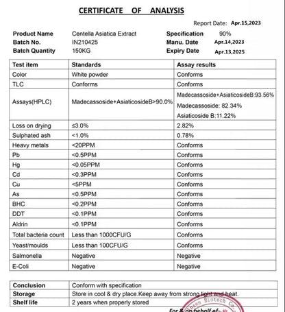 Gotu Kola Extract, Asiaticoside Centella Asiatica Powder