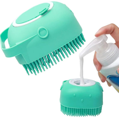 Pet Massage Grooming Brush & Shampoo Solution