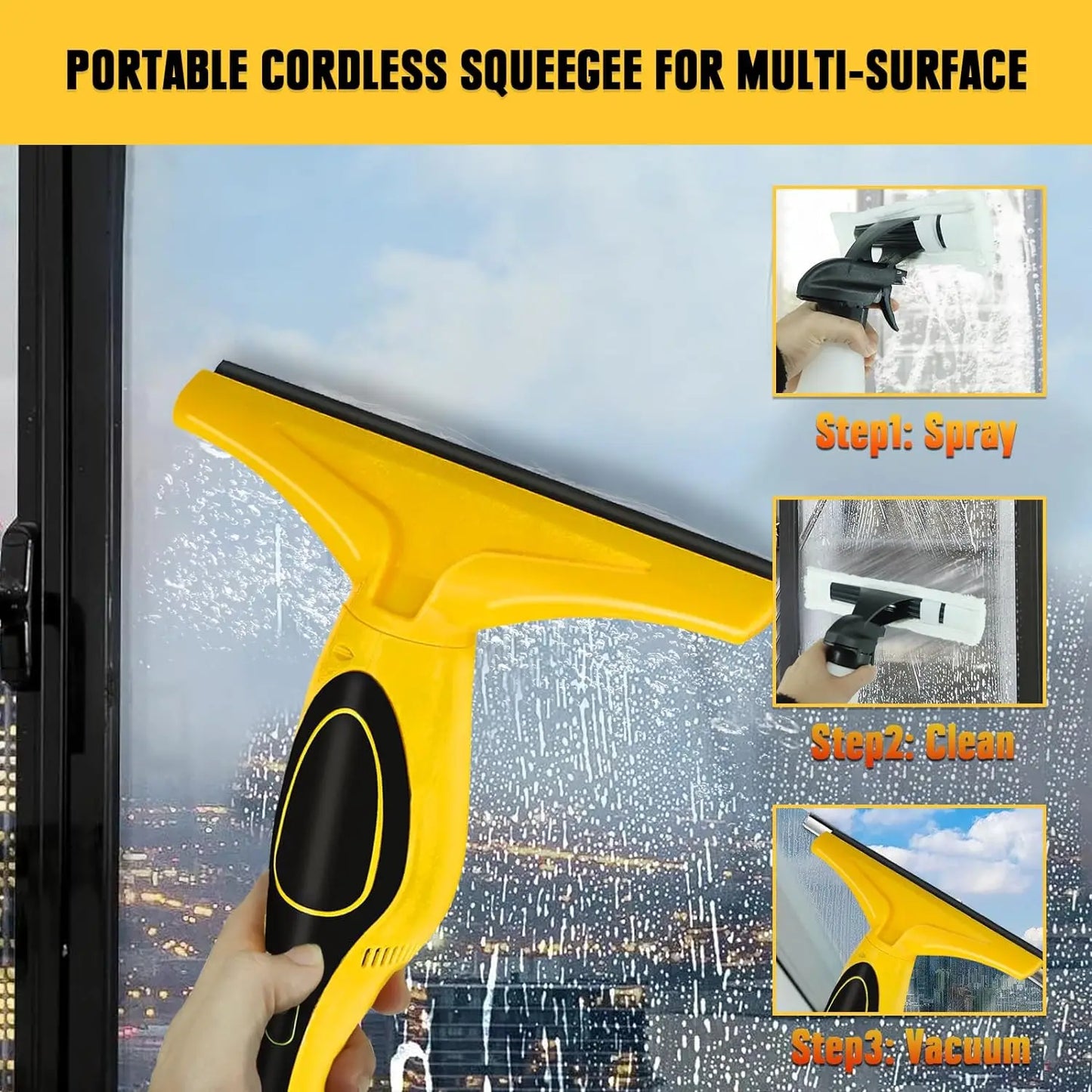 "Nordic Clear" 3-in-1 Cordless Window Squeegee Cleaner! ✨