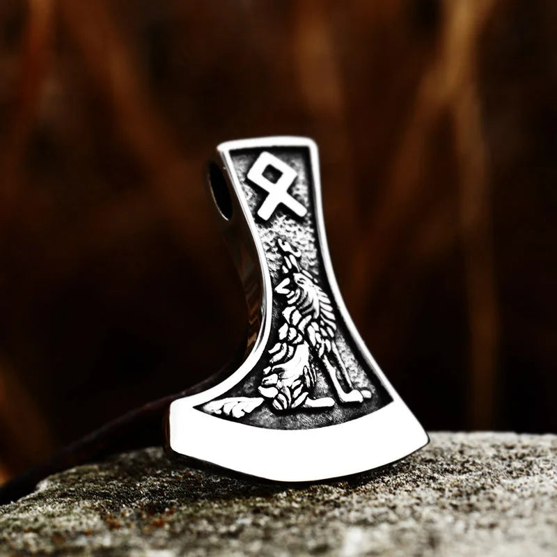 Viking Stainless steel thor's axe head necklace