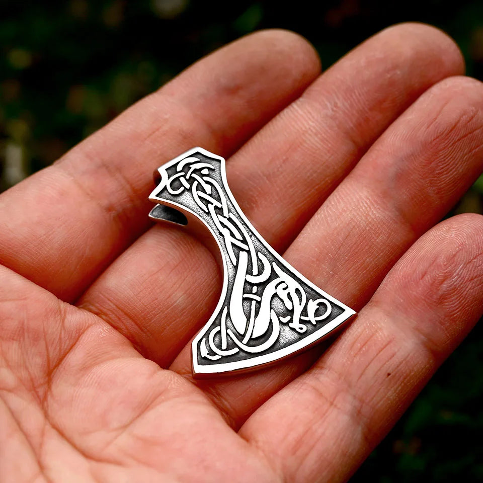 Viking Stainless steel thor's axe head necklace