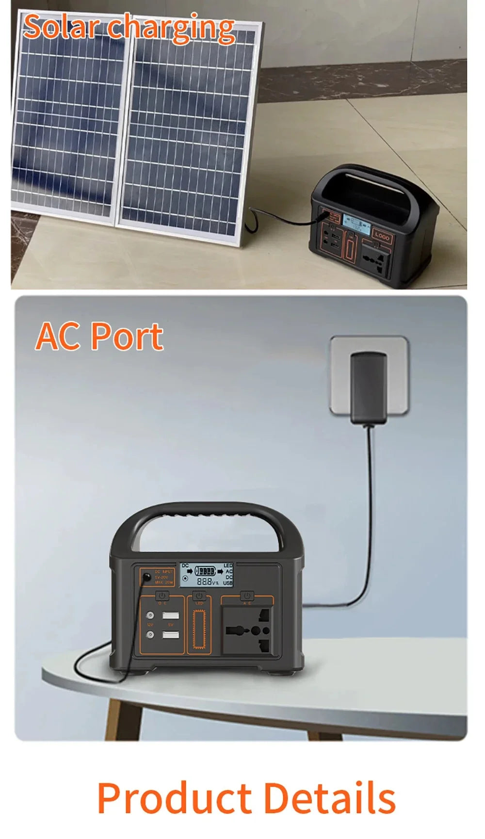 Familx FjordPower 500W Solar Power Generator 110V 220V