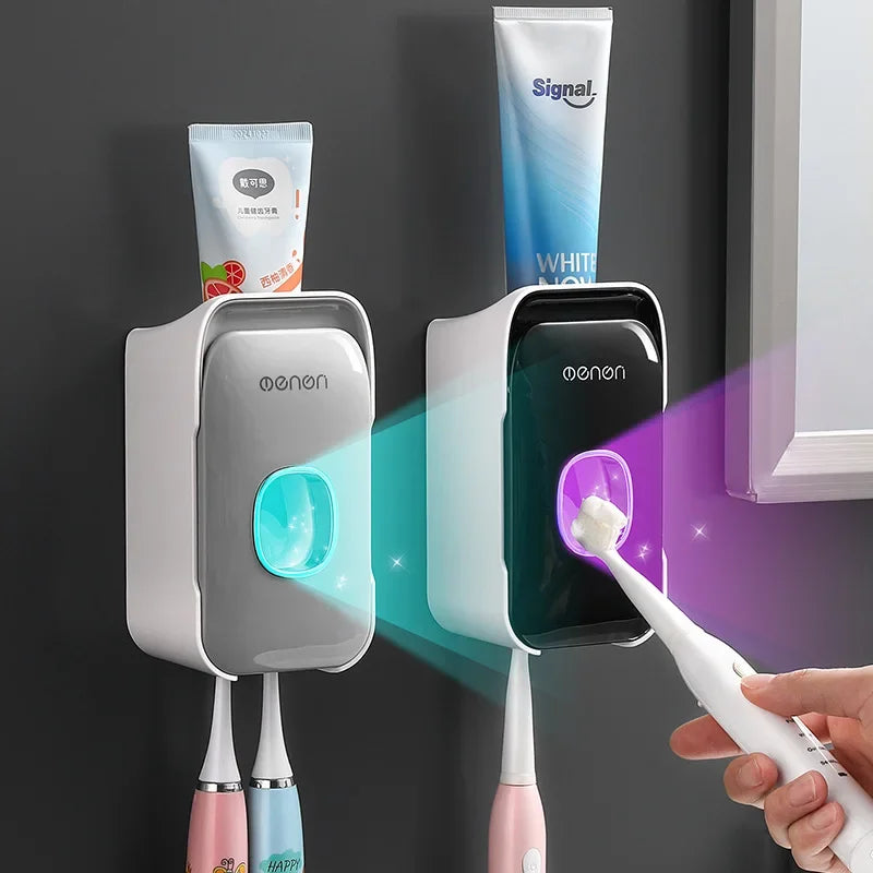 ✨ Familx Skogluft™ Automatic Toothpaste Dispenser & Brush Holder" ✨