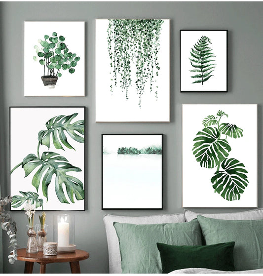 🌿 Familx's Nordic Greenery Bliss Wall Art 🌿