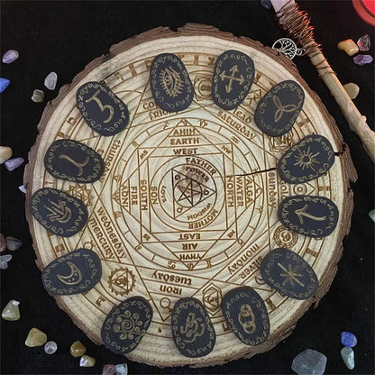 Rune Stones Set With Engraved Symbols