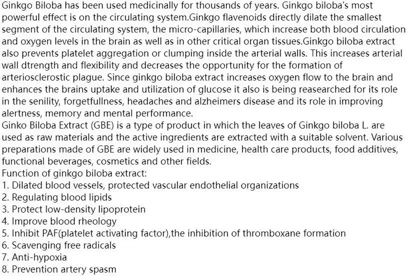 Ginkgo Biloba Blad 50:1 Pulver