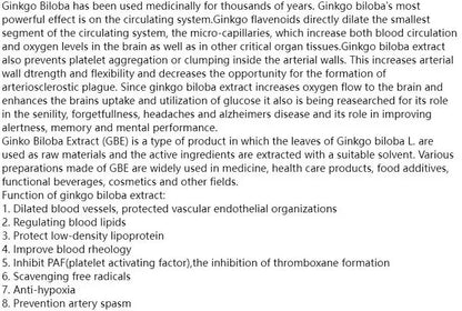 Ginkgo Biloba Leaves 50:1 Powder