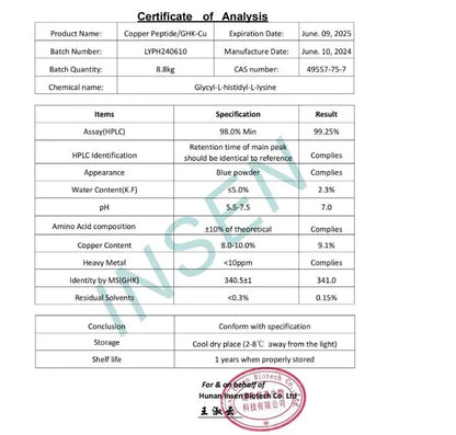 Copper Tripeptide Ghk-cu Powder