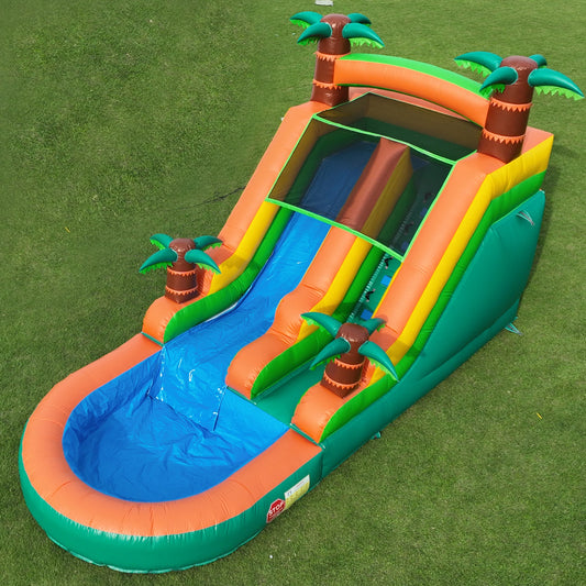 Familx RTS Inflatable Water Double Slide & Bubble Ball Pit ❄️🌞🏊‍♀️