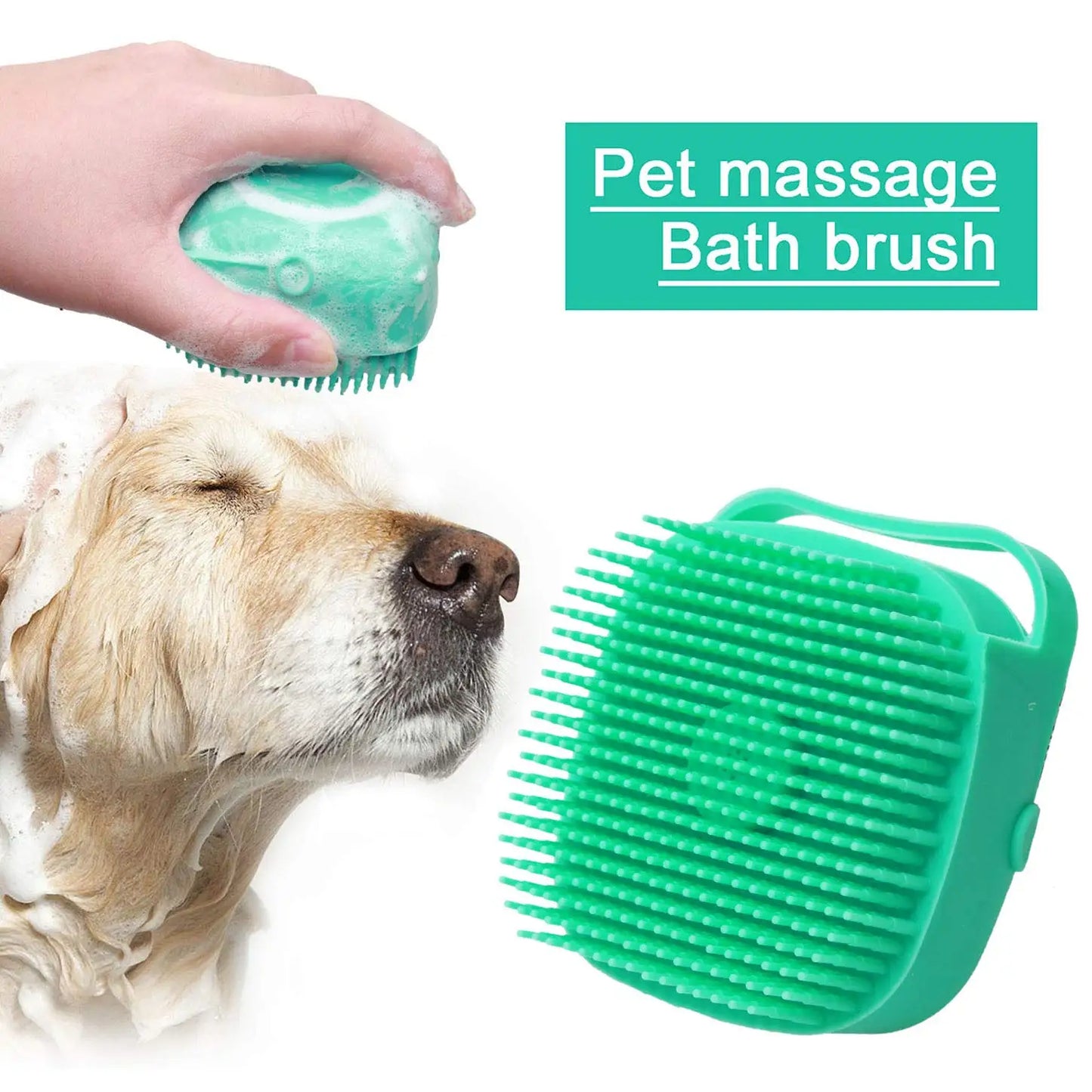 Pet Massage Grooming Brush & Shampoo Solution