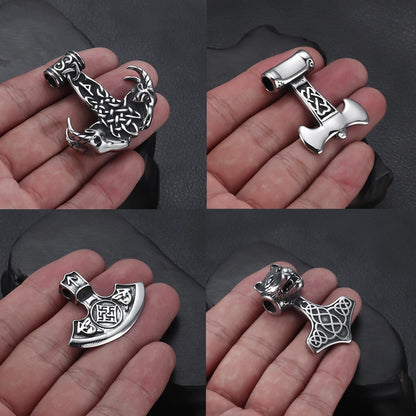 Viking Heritage Stainless Steel Earrings & Thor Hammer Pendant by Familx ⚔️✨