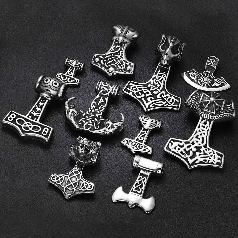 Viking Heritage Stainless Steel Earrings & Thor Hammer Pendant by Familx ⚔️✨